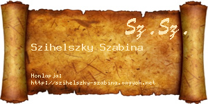 Szihelszky Szabina névjegykártya